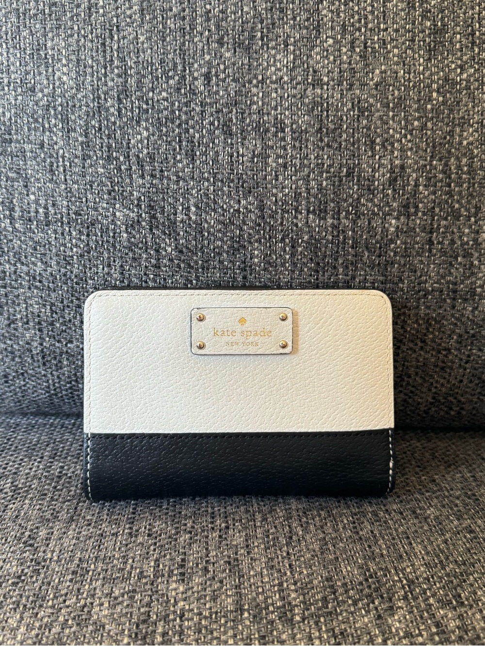 kate spade Two-Tone Black and White Zip-Around Wallet